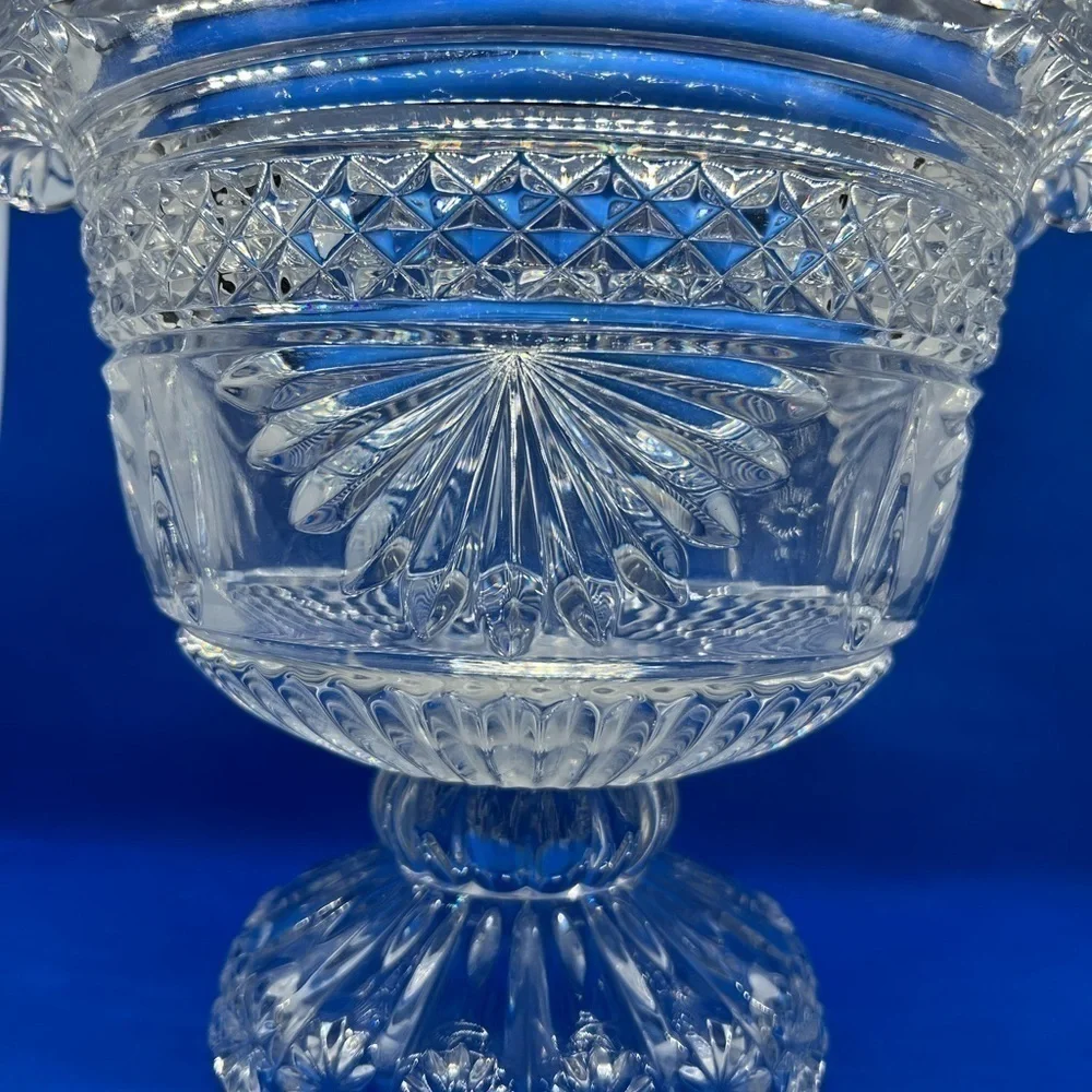 Vintage Lead Crystal Pedestal Glass Bowl Centerpiece